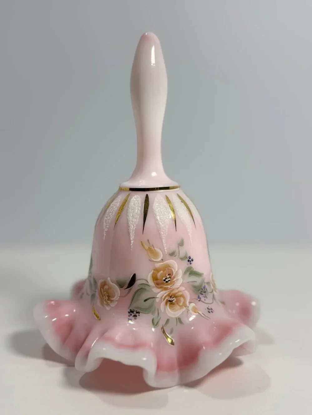 Fenton Rosalene Bell, 2105/2500 Limited Edition, Hand Painted Roses, Artist Sign